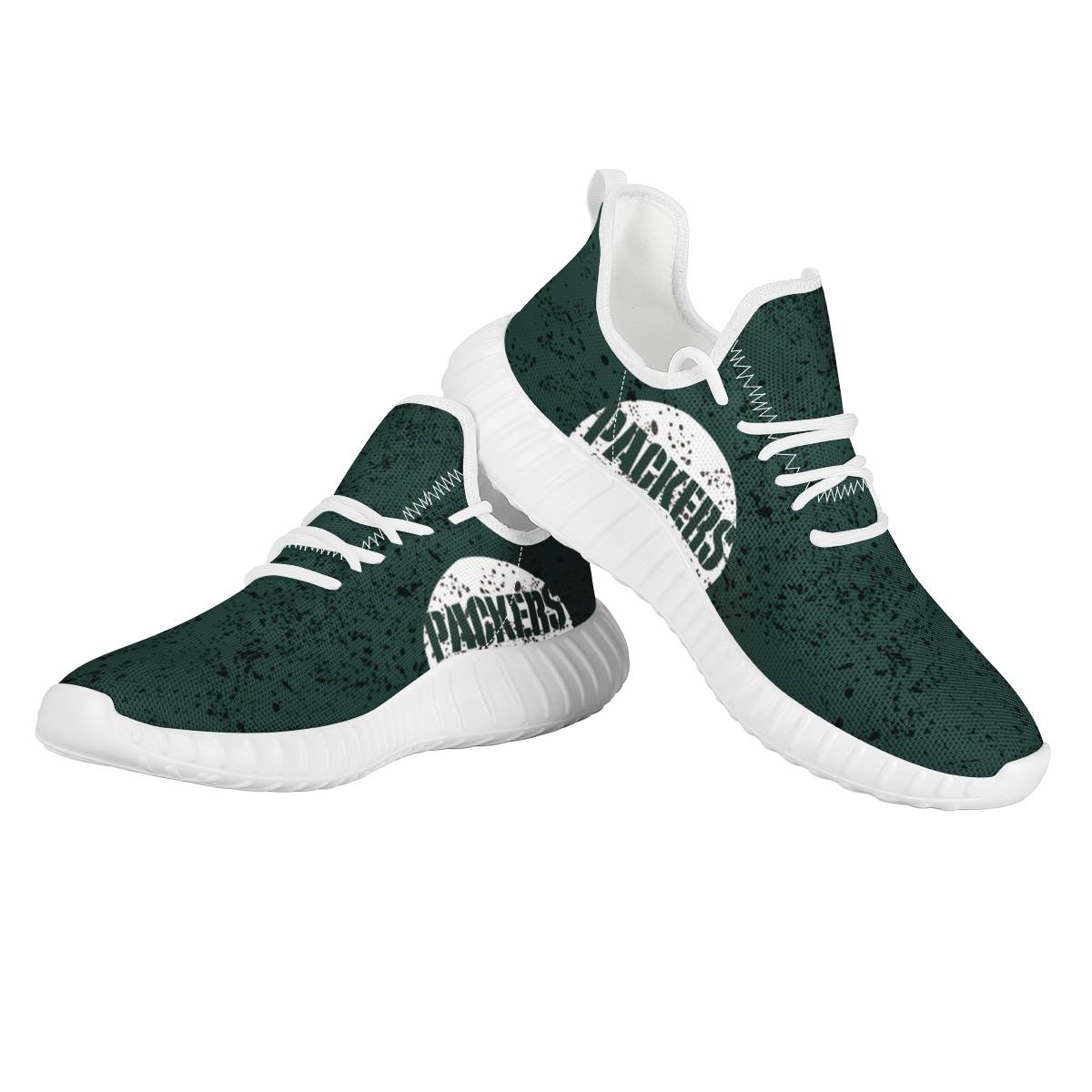 Women's Green Bay Packers Mesh Knit Sneakers/Shoes 019